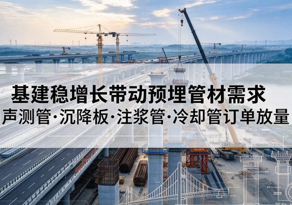 通榆基建稳增长带动预埋监测管材需求，声测管、沉降板、注浆管订单持续放量
